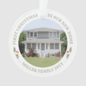 ウォーターカラーホリーニューホームファーストクリスマスハウス2写真 オーナメント (正面)