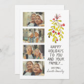 ウォーターカラーホリーハッピーホリデーフォトグリーティングズ シーズンカード (正面/裏面)