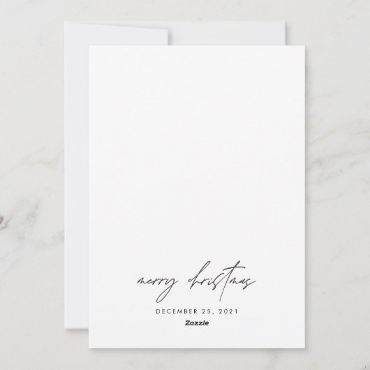 ウォーターカラーホリーフォトファミリーハッピーホリデー シーズンカード (裏面)