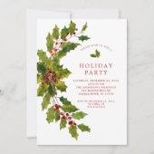 ウォーターカラーホリーベリークリスマスパーティー 招待状 (正面)
