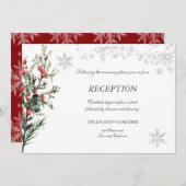 ウォーターカラーホリーベリーグリーン披露宴 招待状 (正面/裏面)