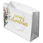 ウォーターカラーホリーベリーグリーン ラージペーパーバッグ (裏面アングル)