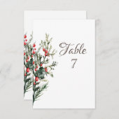 ウォーターカラーホリーベリーグリーン 招待状 (正面/裏面)