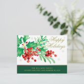 ウォーターカラーホリーベリーハッピーホリデーズムービング 案内ポストカード (スタンド正面)