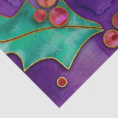 ウォーターカラーホリーベリーパープルグリーンレッドホリデー 薄葉紙 (詳細)