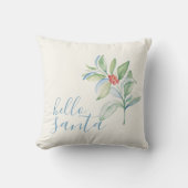 ウォーターカラーホリーベリーファームハウスクリスマスホリデー クッション (正面)