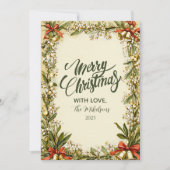 ウォーターカラーホリーベリーホリデー シーズンカード (正面)