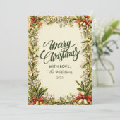 ウォーターカラーホリーベリーホリデー シーズンカード (スタンド正面)