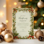 ウォーターカラーホリーベリーホリデー 招待状