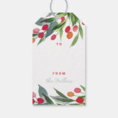 ウォーターカラーホリーホリデーギフトラベル ギフトタグ (裏面)