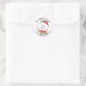 ウォーターカラーホリーリースクリスマスカスタム ラウンドシール (バッグ)