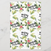 ウォーターカラーホリーリースクリスマスパーティの招待状 (裏面)