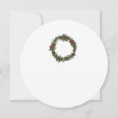 ウォーターカラーホリーリースクリスマスパーティの招待状 招待状 (裏面)