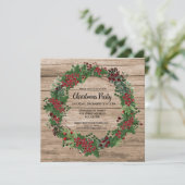 ウォーターカラーホリーリースバームウッドクリスマスパーティー 招待状 (スタンド正面)