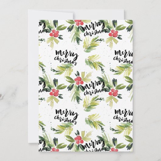 ウォーターカラーホリーリースメリーホリデーパーティー 招待状 (裏面)