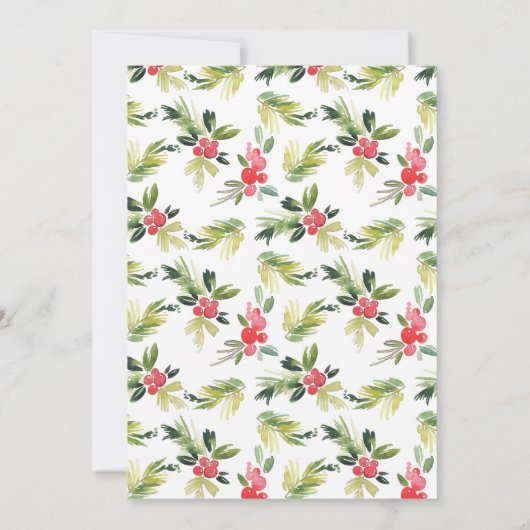 ウォーターカラーホリーリース新年のイブパーティー 招待状 (裏面)