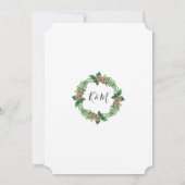 ウォーターカラーホリーリース金ゴールドグリッターブライダルシャワー 招待状 (裏面)