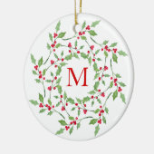 ウォーターカラーホリーリース2 セラミックオーナメント (左)