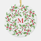 ウォーターカラーホリーリース3 セラミックオーナメント (正面)