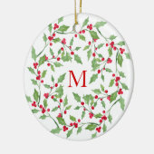 ウォーターカラーホリーリース3 セラミックオーナメント (左)