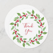 ウォーターカラーホリーリース サンキューカード (正面/裏面)