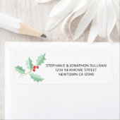 ウォーターカラーホリー差出人住所 ラベル (インサイチュ)