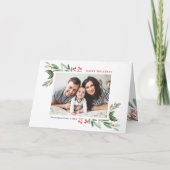 ウォーターカラーホリー&グリーンリーIIハッピーホリデー シーズンカード (正面)