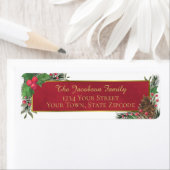 ウォーターカラーホリー&パインホリデイ差出人住所 ラベル (インサイチュ)