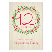 ウォーターカラーホリー&ベリークリスマスホリデー テーブルナンバー (裏面)