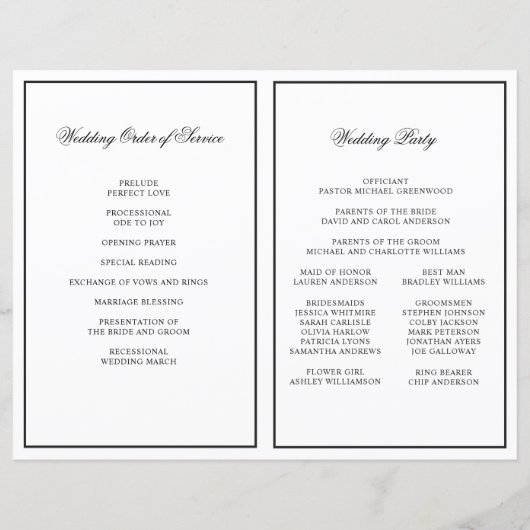 ウォーターカラーホリー&ベリーフォールディング結婚式 プログラム (裏面)