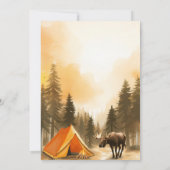 ウォーターカラーホワイトウッドラ素朴ンドキャンプ誕生日 招待状 (裏面)