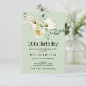 ウォーターカラーホワイトカラリライスブーケ誕生日 招待状 (スタンド正面)