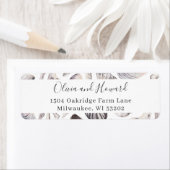 ウォーターカラーホワイトシーシェルアンドコーラル差出人住所 ラベル (インサイチュ)