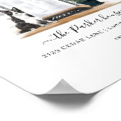 ウォーターカラーホワイトハンプトンスタイルドアコリ縁どー ポスター (角)