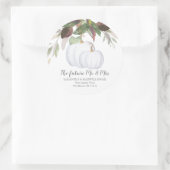 ウォーターカラーホワイトパンプキン差出人住所 ラウンドシール (バッグ)