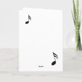 ウォーターカラーホワイトピアノ鍵ピアニスト誕生日 カード (裏面)