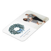 ウォーターカラーホワイトベリーリースハッピーハヌッカフォト マグネット (左側)