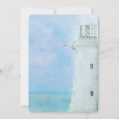 ウォーターカラーホワイトライトハウスアンドシーグルス 招待状 (裏面)