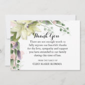 ウォーターカラーホワイトリリー悔やみや弔慰サンキューカード サンキューカード (正面)