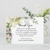 ウォーターカラーホワイトリリー悔やみや弔慰サンキューカード サンキューカード (スタンド正面)