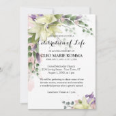 ウォーターカラーホワイトリリー悔やみや弔慰招待状 サンキューカード (正面)