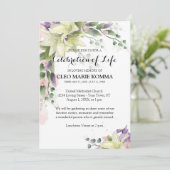 ウォーターカラーホワイトリリー悔やみや弔慰招待状 サンキューカード (スタンド正面)