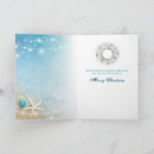 ウォーターカラーホースアートビーチクリスマス シーズンカード (内部)