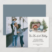 ウォーターカラーホームホリデーフォトムービングアナウンスメント (正面/裏面)