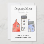 ウォーターカラーホーム実在エステートおめでとう 案内状 (正面)