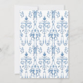 ウォーターカラーボウ&ダマスク名前をカスタムする パーソナライズされた ノートカード (裏面)