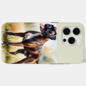 ウォーターカラーボクサードッグ Case-Mate iPhoneケース (裏面 (横))