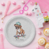 ウォーターカラーボクサー紙プレート ペーパープレート (パーティー)