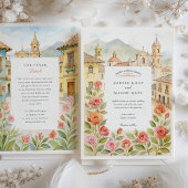 ウォーターカラーボゴタコロンビア結婚式招待状 招待状