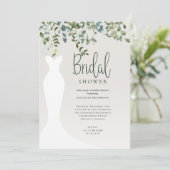 ウォーターカラーボタニカルグリーンブライダルシャワー 招待状 (スタンド正面)